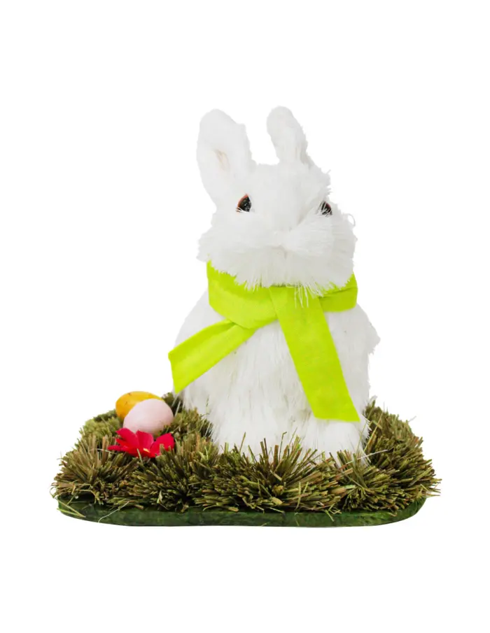 Conejo de fibras naturales con huevos de pascua de 18x17x18cm - Image 2