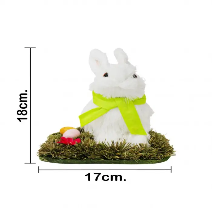 Conejo de fibras naturales con huevos de pascua de 18x17x18cm - Image 4
