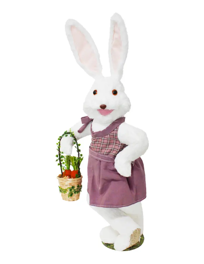Coneja de fibras naturales con canasta de 35x19x82cm - Image 2