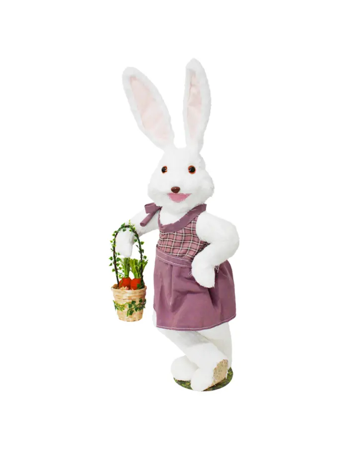 Coneja de fibras naturales con canasta de 19x12x44cm - Image 2