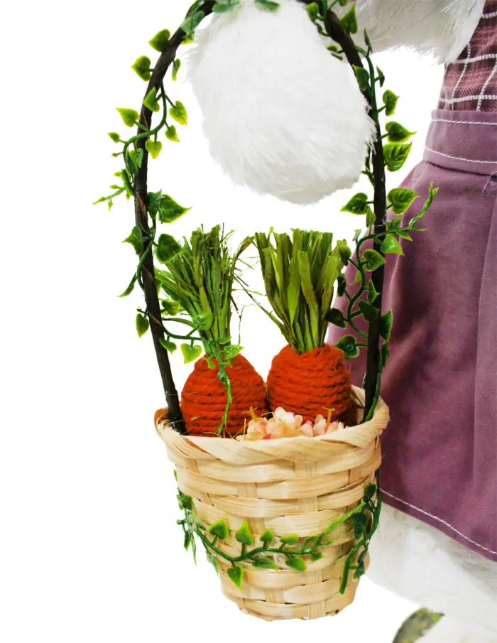 Coneja de fibras naturales con canasta de 19x12x44cm - Image 3