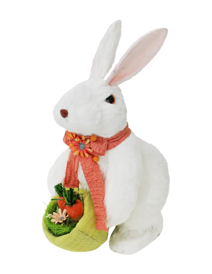 Conejo de fibras naturales con canasta de 15x24x33cm - Image 2