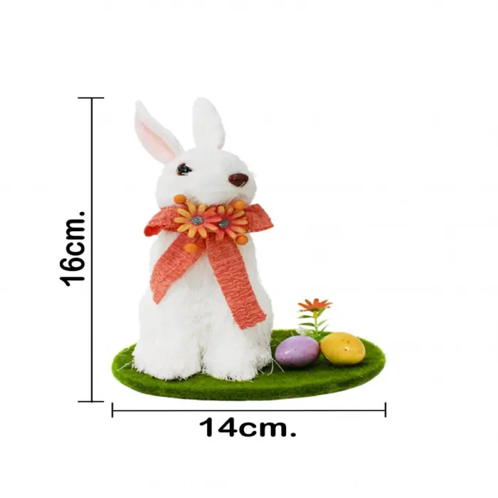 Conejo de fibras naturales con huevos de pascua de 14x11x16cm - Image 4