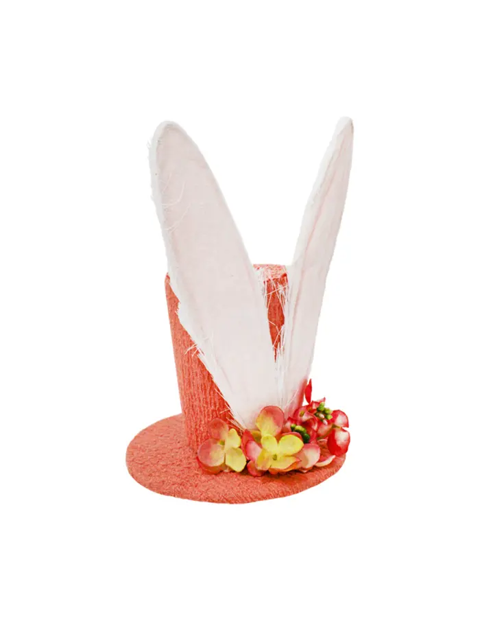 Sombrero con orejas de conejo naranja de 9x9x16cm - Image 2