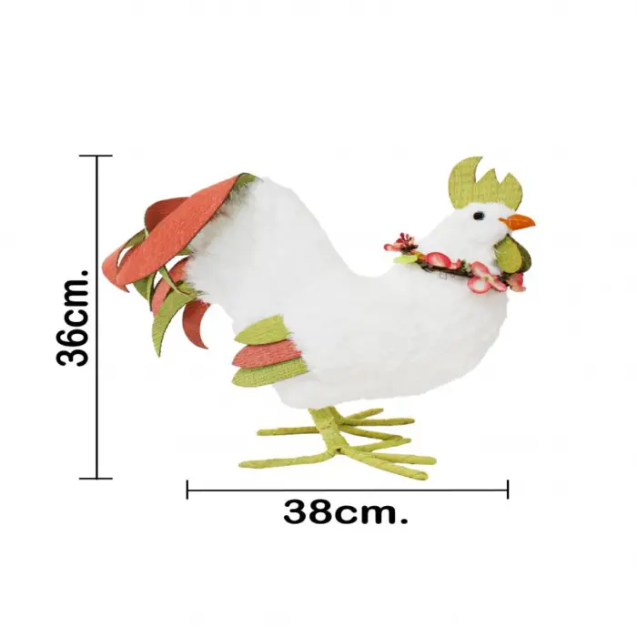 Gallo con corona de 38x15x36cm - Image 4