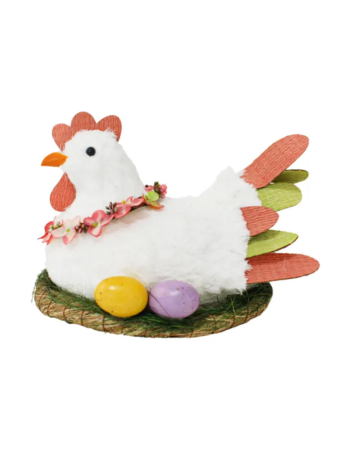 Gallina en nido con huevos de 27x30x24cm - Image 2