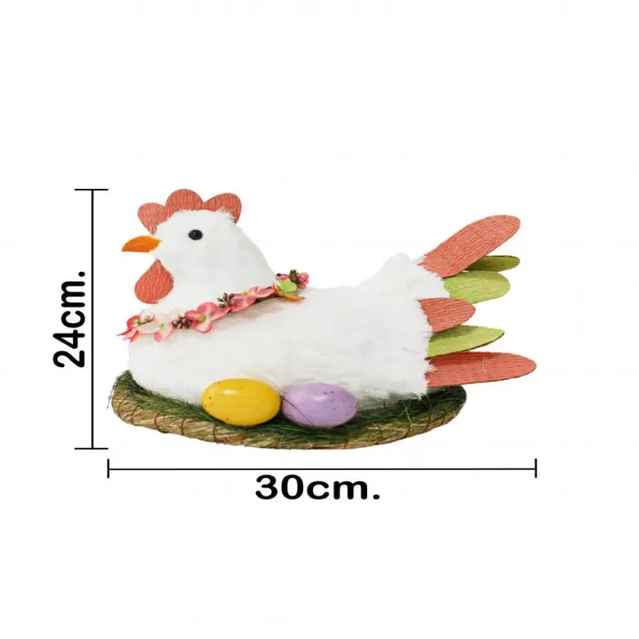 Gallina en nido con huevos de 27x30x24cm - Image 4