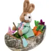 Conejito azul en canoa con zanahorias de 26x32x12cm - Image 2