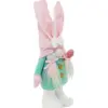 Gnomo de tela con traje verde y sombrero rosa con orejas de conejo de 6x17x38cm - Image 2