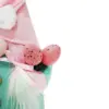 Gnomo de tela con traje verde y sombrero rosa con orejas de conejo de 6x17x38cm - Image 3