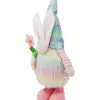 Gnomo de tela con traje de colores con orejas de conejo playera rosa de 10x21x43cm - Image 2