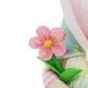 Gnomo de tela con traje de colores con orejas de conejo playera rosa de 10x21x43cm - Image 3