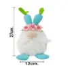 Gnomo de tela con barba blanca y sombrero de zanahorias azules de 14x14x27cm - Image 4