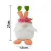 Gnomo de tela sentado con barba blanca y sombrero de zanahorias naranjas de 14x14x27cm - Image 4