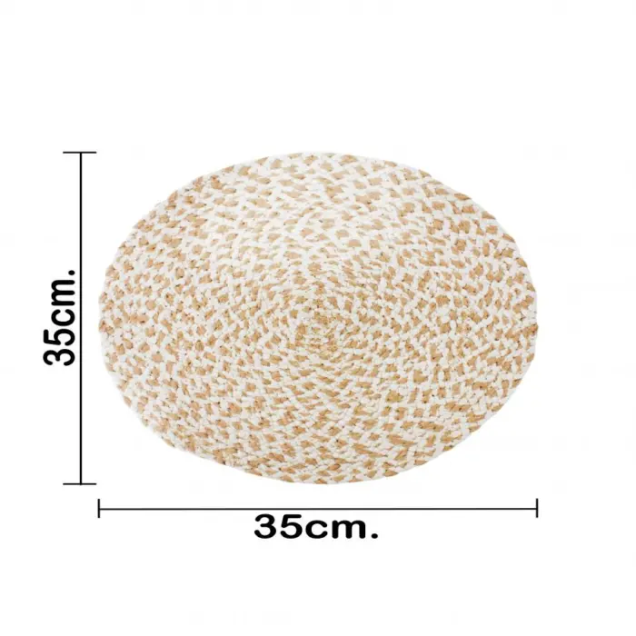 Mantel individual de yute natural de 35cm - Image 4