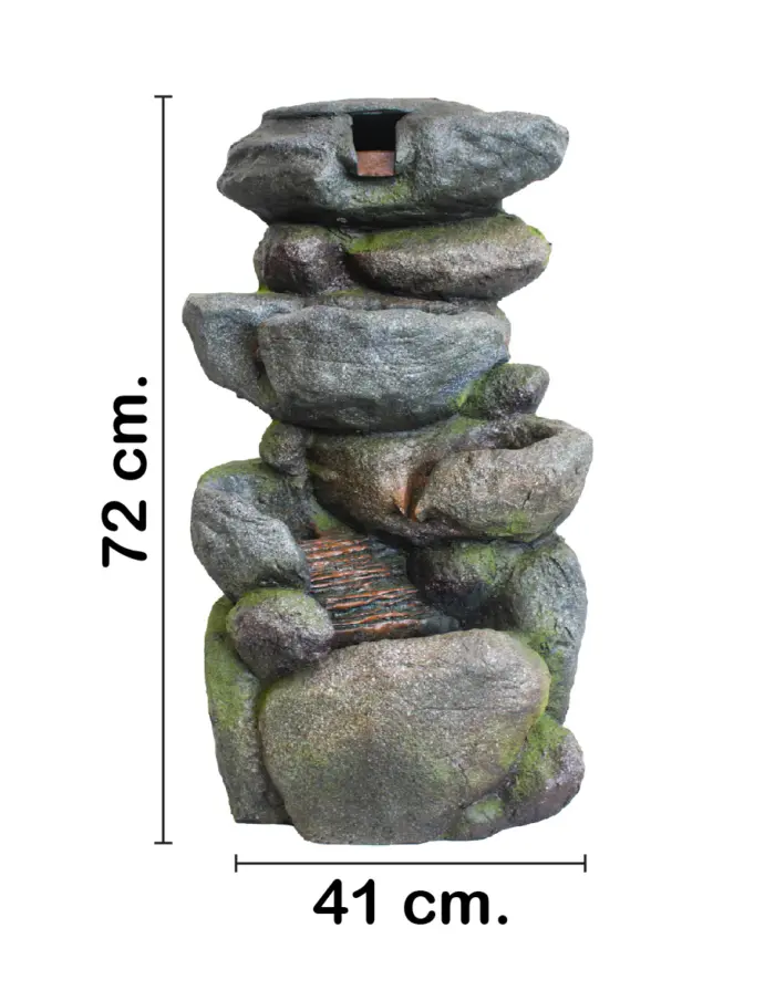 Fuente de agua diseño piedras con luz de 41x29x72cm - Image 2