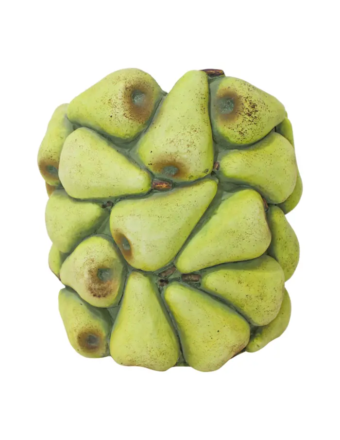 Maceta de cemento con peras verdes de 19.5x19.5x20cm - Image 2