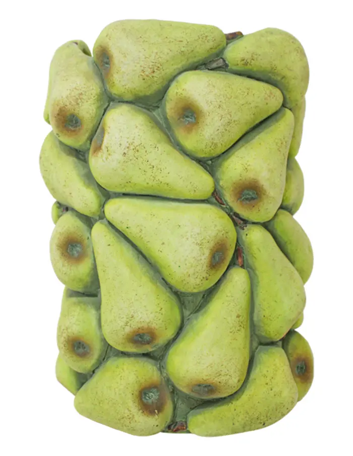 Maceta de cemento con peras verdes de 17.5x17.5x23.5cm - Image 2