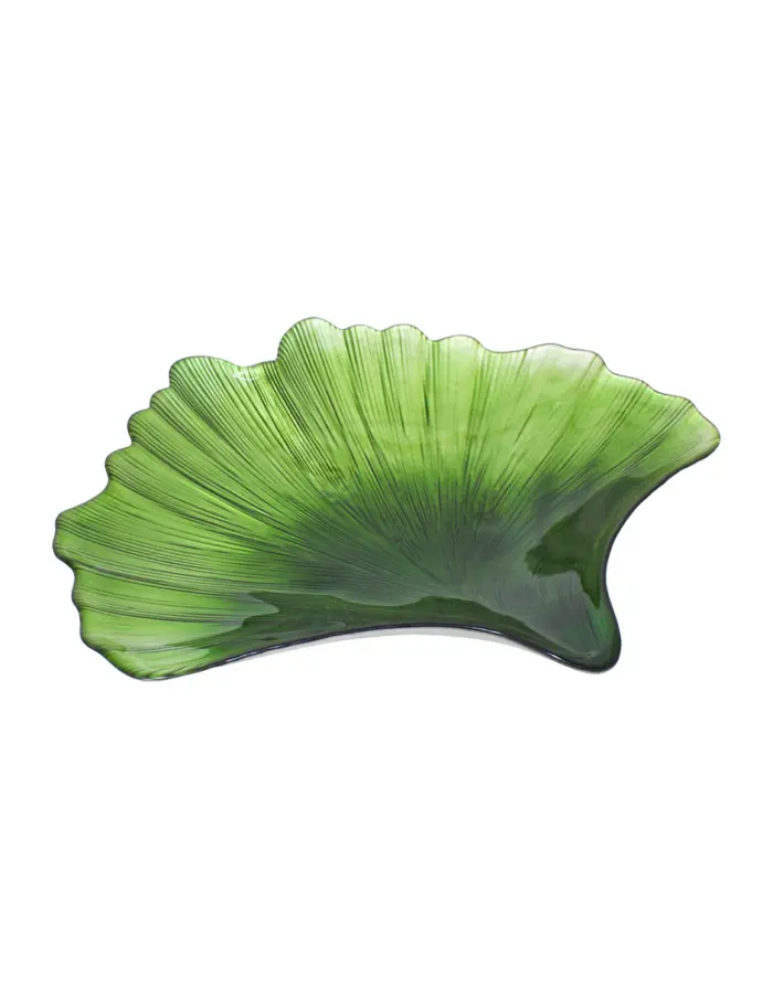Plato de melamina diseño hoja verde de 37x37x6cm - Image 2