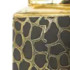 Tibor de cerámica dorado diseño panal con tapa dorada de 14.5x14.5x28cm - Image 3