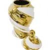 Tibor de cerámica blanco con espiral dorado de 18.5x18.5x35cm - Image 4