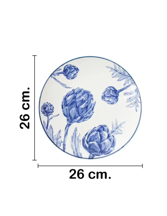 Plato diseño alcachofa azul de 20.3x20.3x2.8cm - Image 2