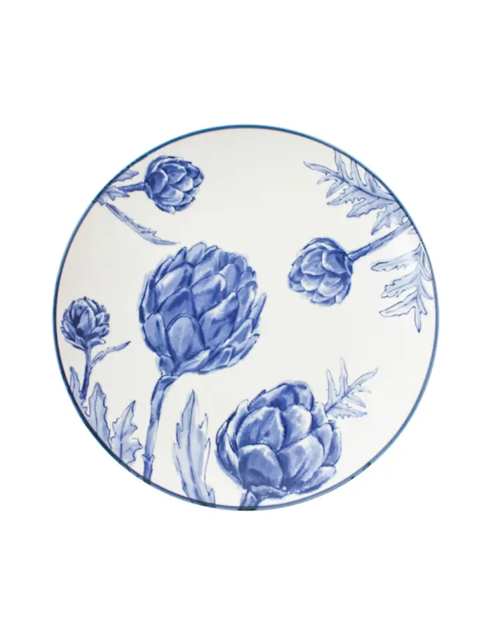 Plato diseño alcachofa azul de 20.3x20.3x2.8cm - Image 3
