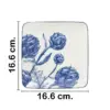 Plato cuadrado diseño alcachofa azul de 16.6x16.6x1.8cm - Image 2