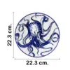 Bowl de cerámica blanco con diseño de pulpo azul de 22.3x22.3x5.1cm - Image 2