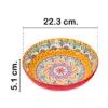 Juego de 4 bowls de ceramica rojo amarillo verde y azul garigoleado de 22.3x22.3x5.1cm - Image 2
