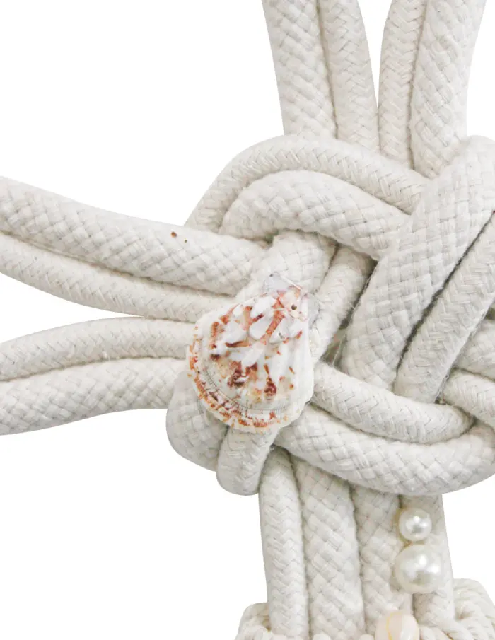 Colgante de macrame diseño cruz con conchitas de 50x28x2cm - Image 3