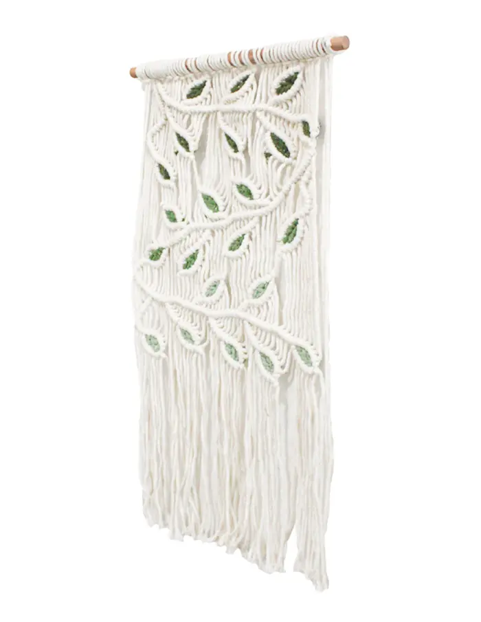 Colgante de macrame diseño hojas de 60x34x1cm - Image 4
