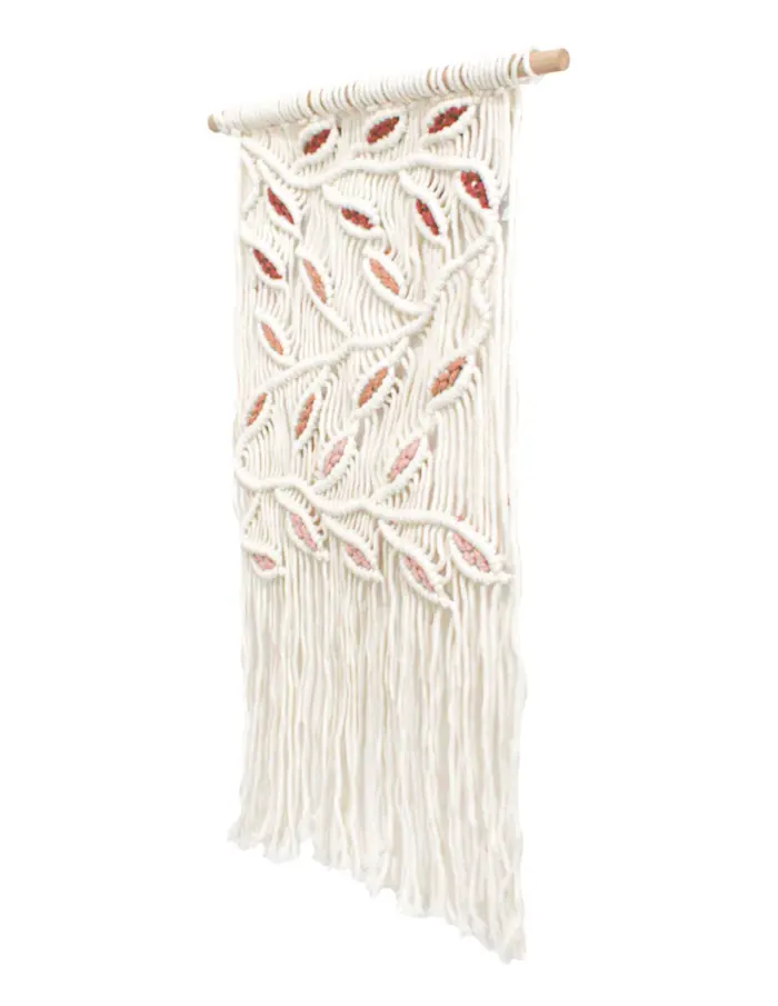 Colgante de macrame diseño hojas de colores de 60x34x1cm - Image 4
