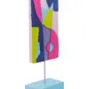 Decoración abstracta de colores vivos en base azul de 12x7x29.5cm - Image 3