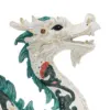Dragón chino de poliresina blanca con verde de 43x11x20.5cm - Image 4