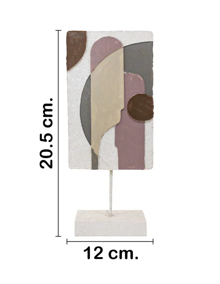Escultura de poliresina abstracta en tonos cafe de 13.5x6.5x30cm - Image 2