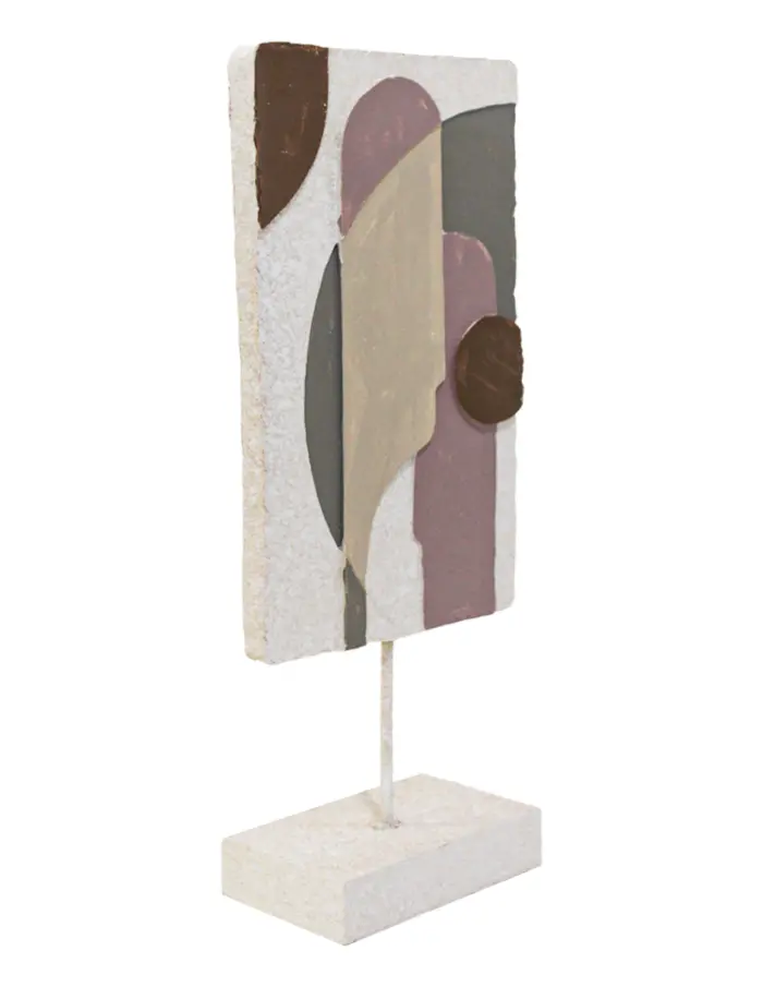 Escultura de poliresina abstracta en tonos cafe de 13.5x6.5x30cm - Image 3