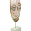 Decoración de rostro abstracto rosa palo con verde claro de 17.5x7x38.5cm - Image 3