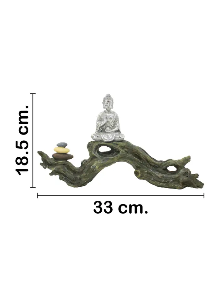 Tronco con buda de poliresina de 33x7x18.5cm - Image 2