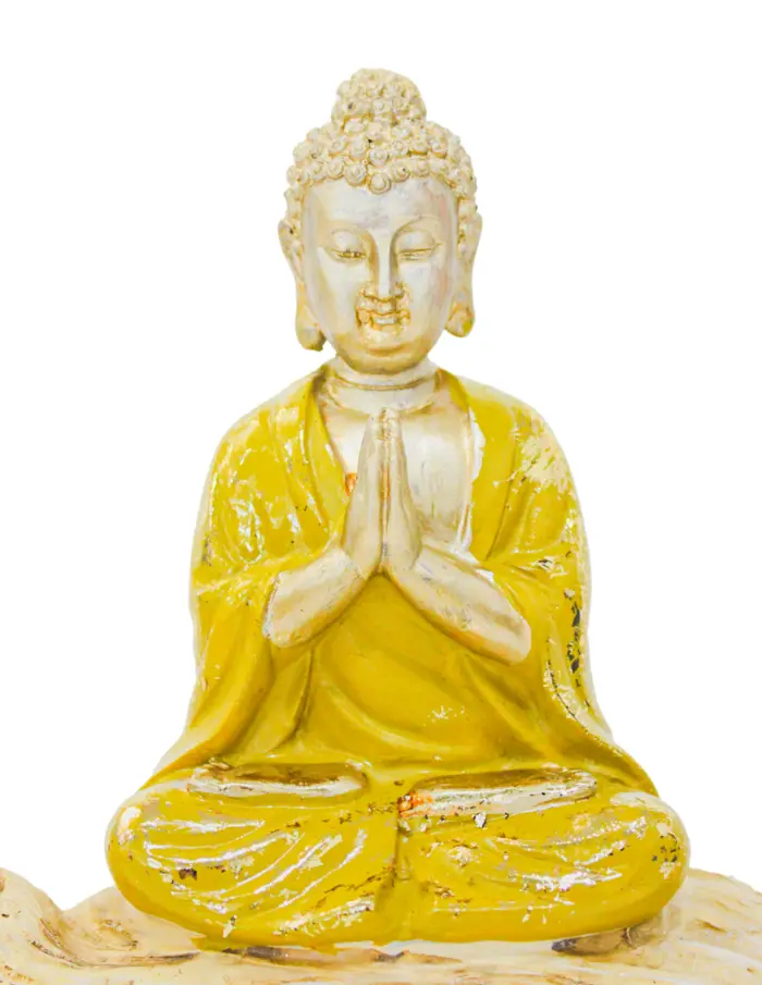 Tronco con buda de poliresina con porta vela de 35.5x7x20cm - Image 4