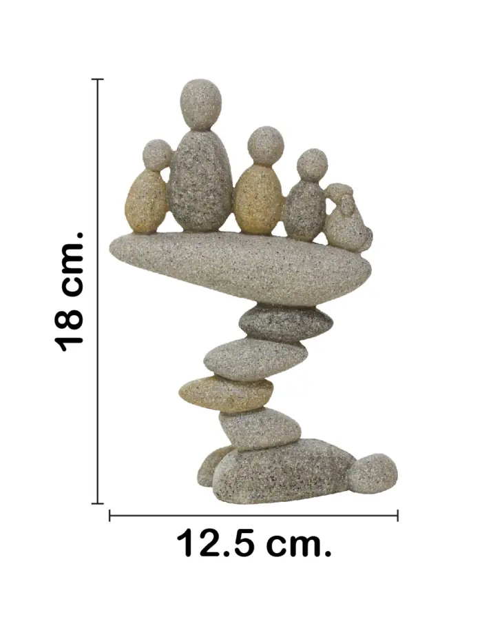 Escultura de piedras apiladas de poliresina de 12.5x4.5x18cm - Image 2
