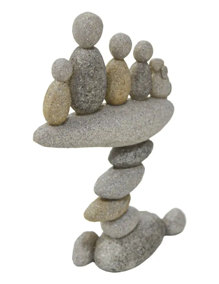 Escultura de piedras apiladas de poliresina de 12.5x4.5x18cm - Image 3