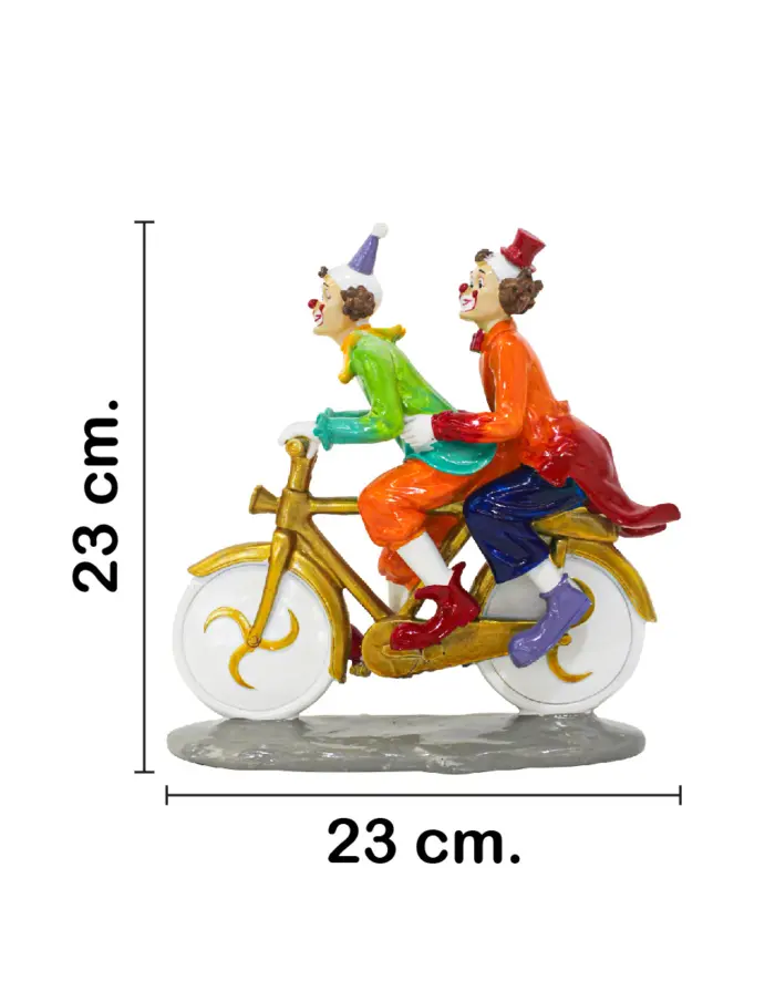 Payasos en bici de poliresina de 23x8x23cm - Image 2