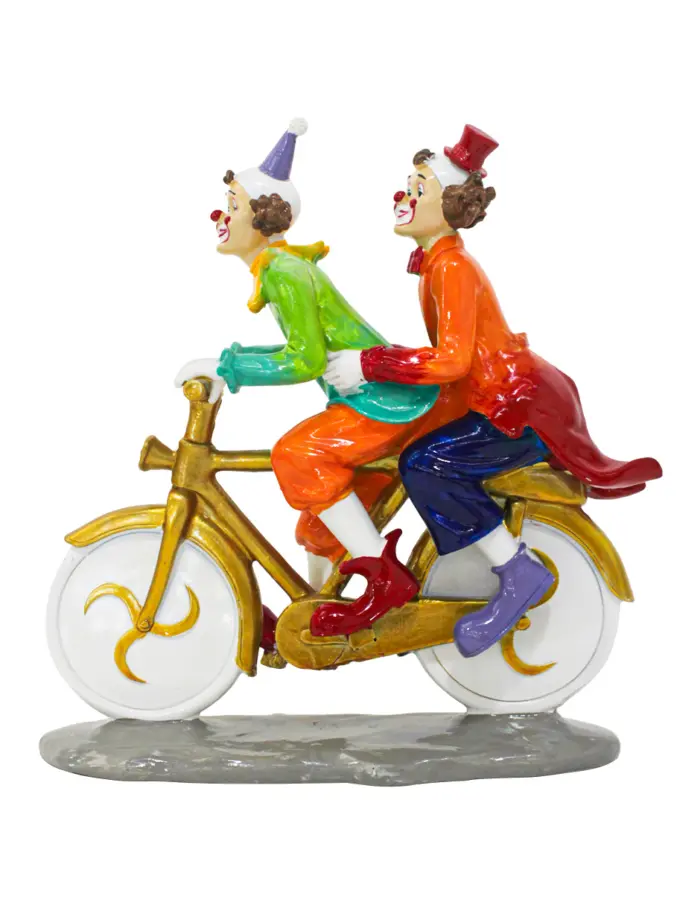 Payasos en bici de poliresina de 23x8x23cm - Image 3