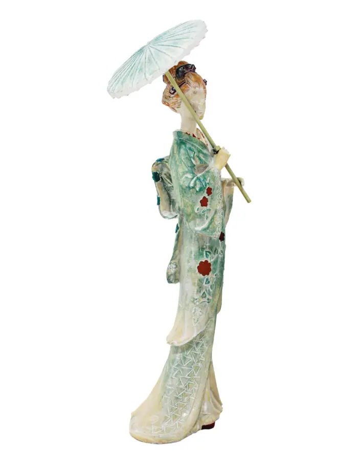 Dama japonesa con vestido azul de poliresina de 10x8x27.5cm - Image 2