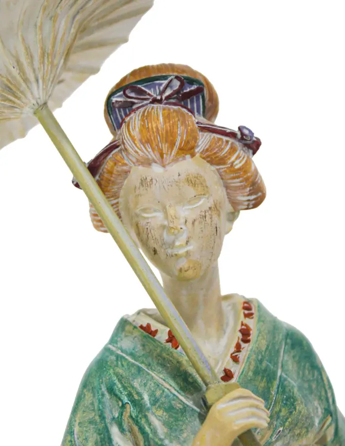 Dama japonesa con vestido azul de poliresina de 10x8x27.5cm - Image 3
