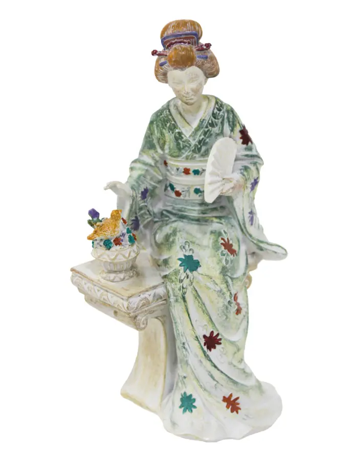 Dama japonesa sentada de poliresina de 12.5x11.5x22.5cm - Image 3