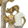 Pareja con árboles de poliresina con hojas doradas de 26x7x24.5cm - Image 3