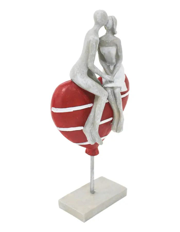 Pareja sobre corazón de poliresina de 14x7x30.5cm - Image 3