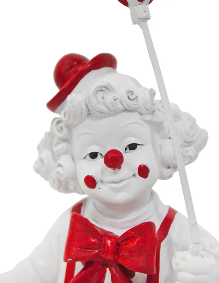 Payaso con globo rojo de poliresina de 9.5x5x20.5cm - Image 4